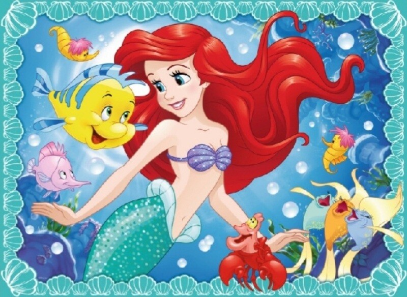 5D DIY Diamond Painting Kit Ariel and Friends 50 x 70cm FULL DRILL Square on poured glue