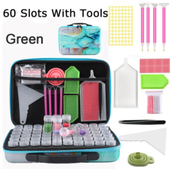 Green Marble print 60 bottle drill hard case with tools