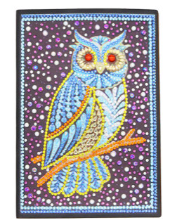 5D DIY Diamond Painting Owl 64 page lined notebook
