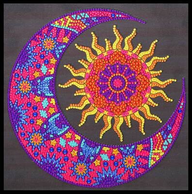 Diamond Painting Kit Sun and Moon 30 x 30cm Special Shaped drill