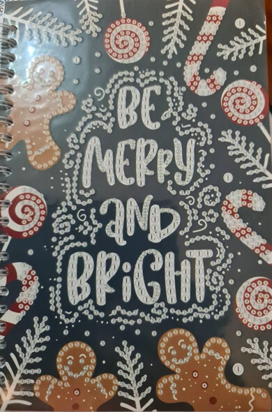 5D DIY Diamond Painting Spiral Notebook BE MERRY AND BRIGHT 60 page lined undated book