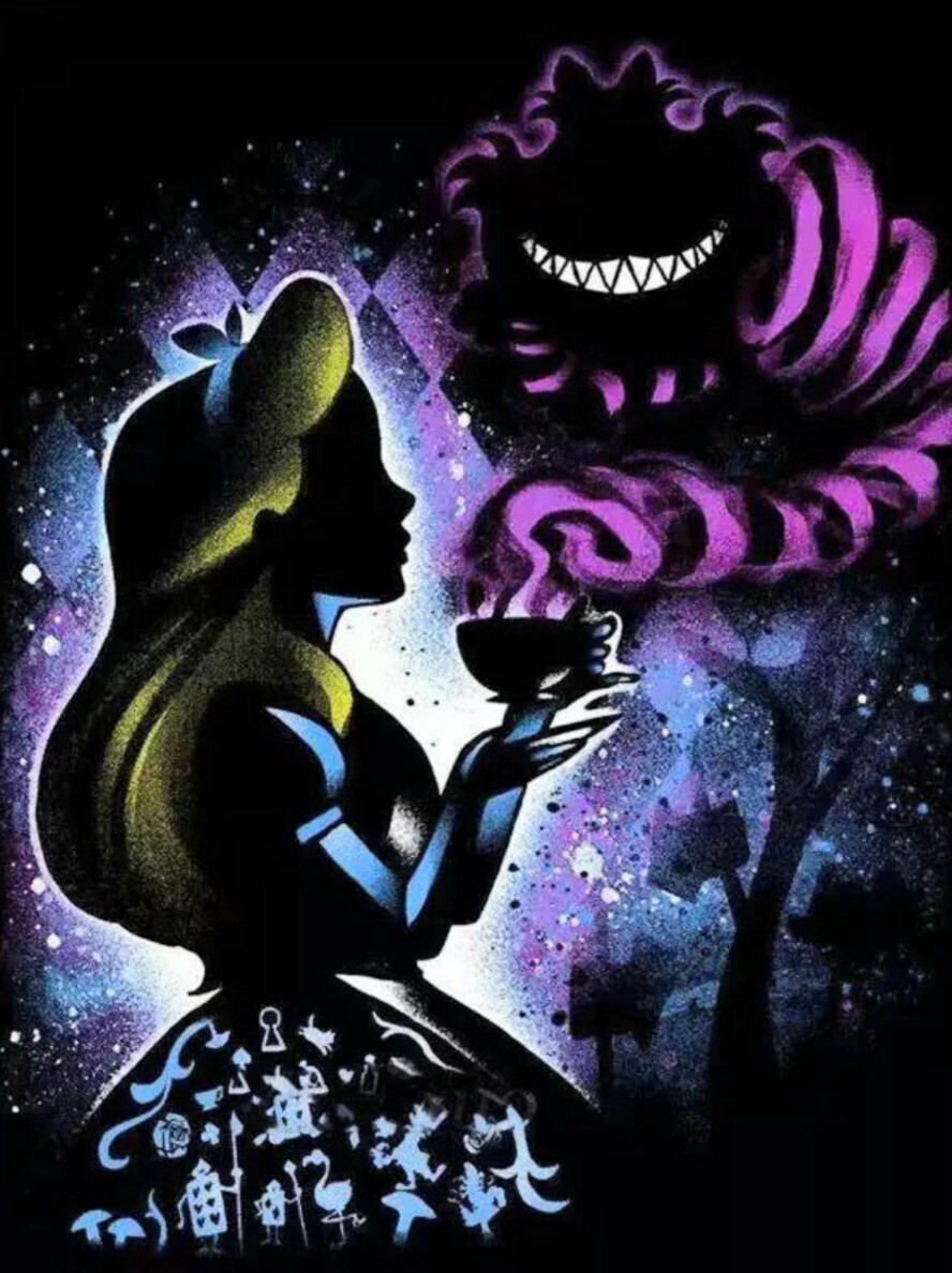 5D DIY Diamond Painting Kit Alice Silhouette 50 x 60cm FULL DRILL round
