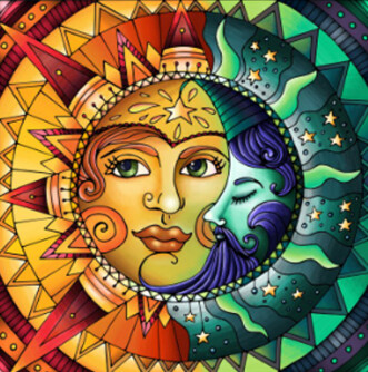PREMIUM DIAMOND PAINTING KIT SUN AND MOON 50 X 50CM FULL DRILL ROUND