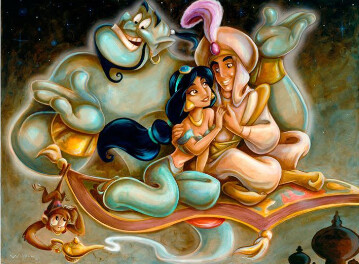 PREMIUM DIAMOND PAINTING KIT ALADDIN 50 X 70CM FULL DRILL ROUND