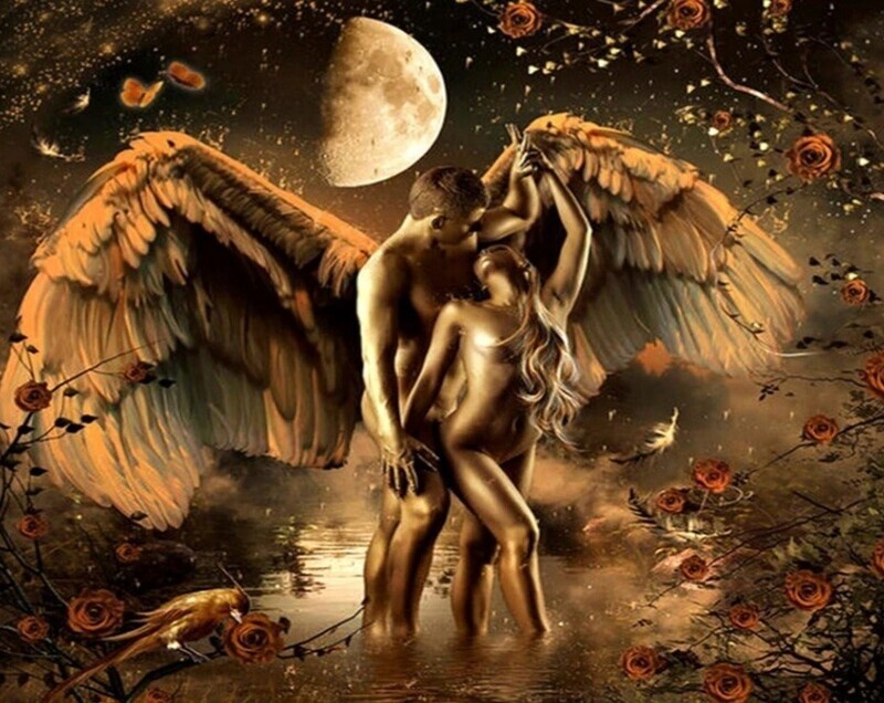 PREMIUM DIAMOND PAINTING KIT ANGEL LOVE 50 X 50CM FULL DRILL ROUND