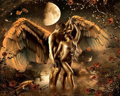 PREMIUM DIAMOND PAINTING KIT ANGEL LOVE 50 X 50CM FULL DRILL ROUND