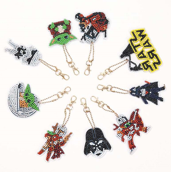 Diamond Painting Star Wars 9 Piece Key chains