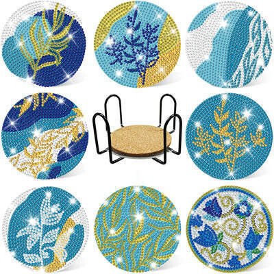 Diamond Painting Set of 8 Nature coasters with stand
