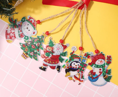 5D DIY Diamond Painting Double sided Christmas tree hangers - PACK OF 5