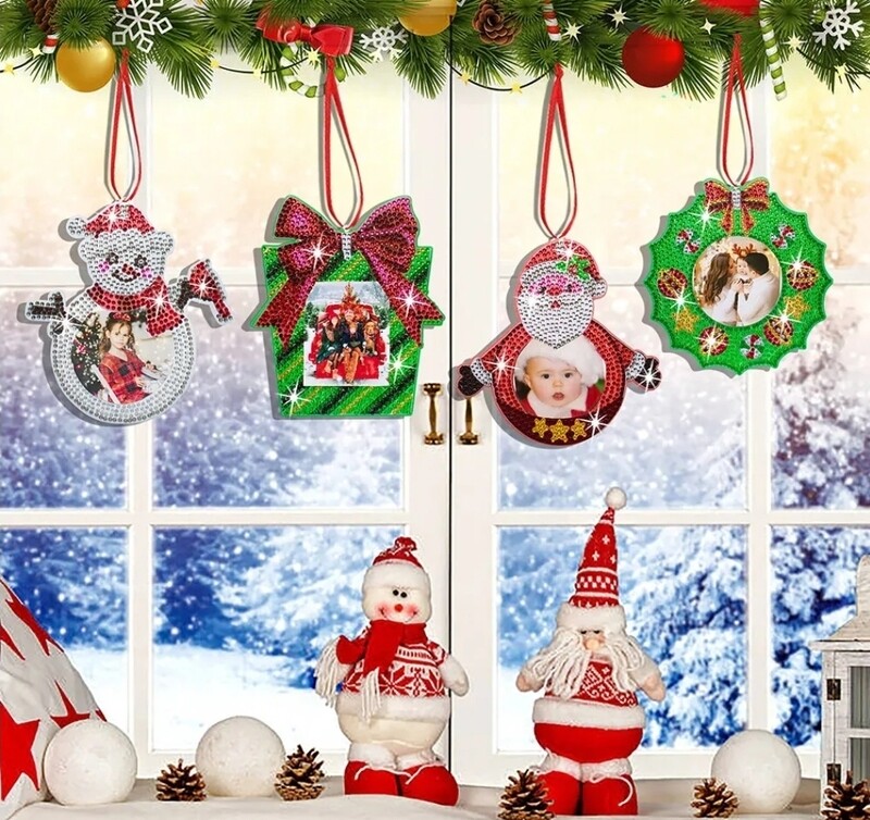 DIY Diamond Painting Christmas Photo Frame Hanging 4 Piece Frame