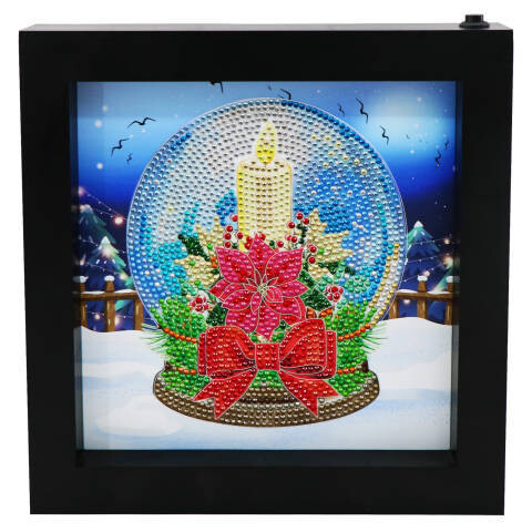 5D DIY Diamond Painting Kit LED FRAMED Snow Globe  SPECIAL SHAPED DRILL