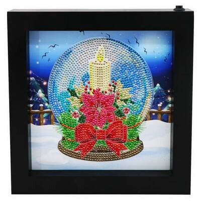 5D DIY Diamond Painting Kit LED FRAMED Snow Globe  SPECIAL SHAPED DRILL