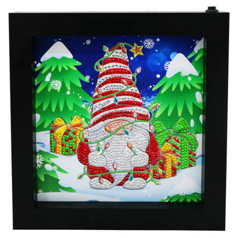 5D DIY Diamond Painting Kit LED FRAMED Snow Gnome SPECIAL SHAPED DRILL