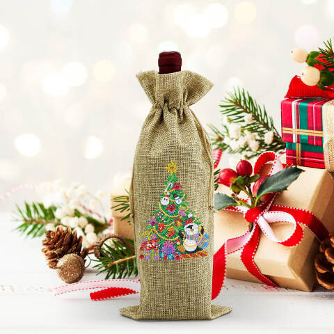 DIY Diamond Painting Christmas Wine Bag HJD06