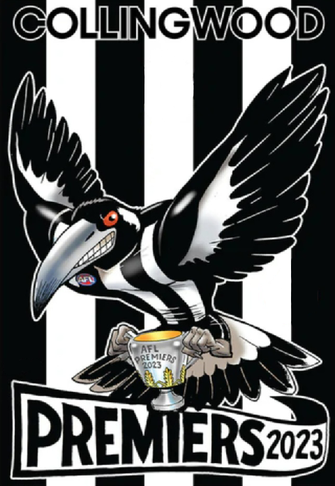 5D DIY Diamond Painting Kit IN STOCK Collingwood Magpies Premiers 50 x 70cm FULL DRILL SQUARE