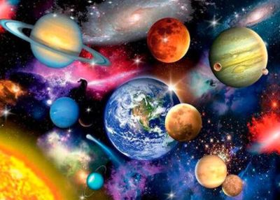 5D DIY Diamond Painting Kit Planets 40 x 50cm FULL DRILL Square on poured glue