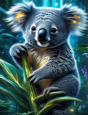 5D DIY Diamond Painting Kit Koala 40 x 50cm FULL DRILL ROUND - poured glue canvas