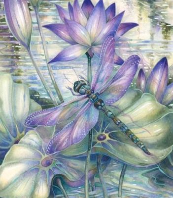 5D DIY Diamond Painting Dragonflies 50 x 60cm FULL DRILL Round - poured glue