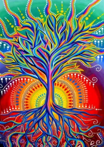 5D DIY Diamond Painting Kit Rainbow Tree 40 x 50cm FULL DRILL Square on poured glue