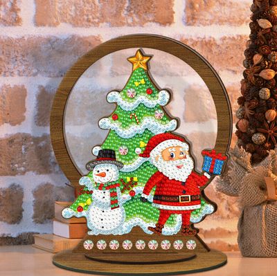 5D DIY Diamond Painting Kit Santa and Snowman Ornament SPECIAL SHAPED DRILL