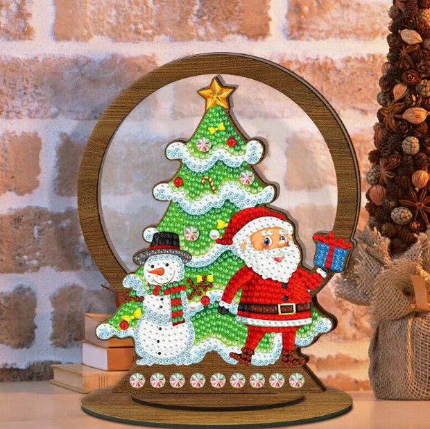 5D DIY Diamond Painting Kit Santa and Snowman Ornament SPECIAL SHAPED DRILL