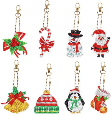 DIY 8 piece Christmas key chain set