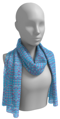 Derick Silk Scarf, Purple/Teal