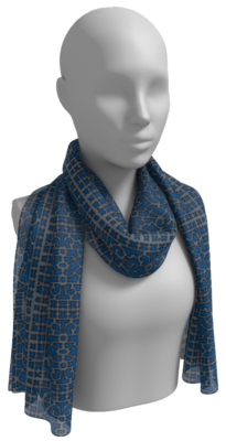 Derick Silk Scarf, Slate/Grey