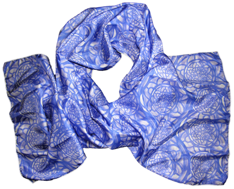 Lucile Silk Scarf, Periwinkle