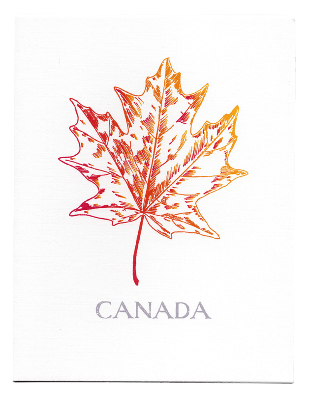 Canadian maple leaf greeting card