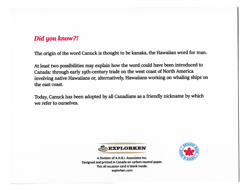 Canuck Greeting Card