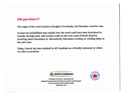 Canuck Greeting Card