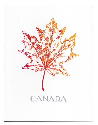 Canadian maple leaf greeting card