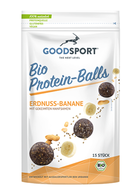 BIO Proteinballs, Erdnuss-Banane, mit gekeimten Hanfsamen, 105g