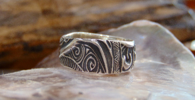 His & hers wedding bands Silver 999 handmade Maori Tribal Art