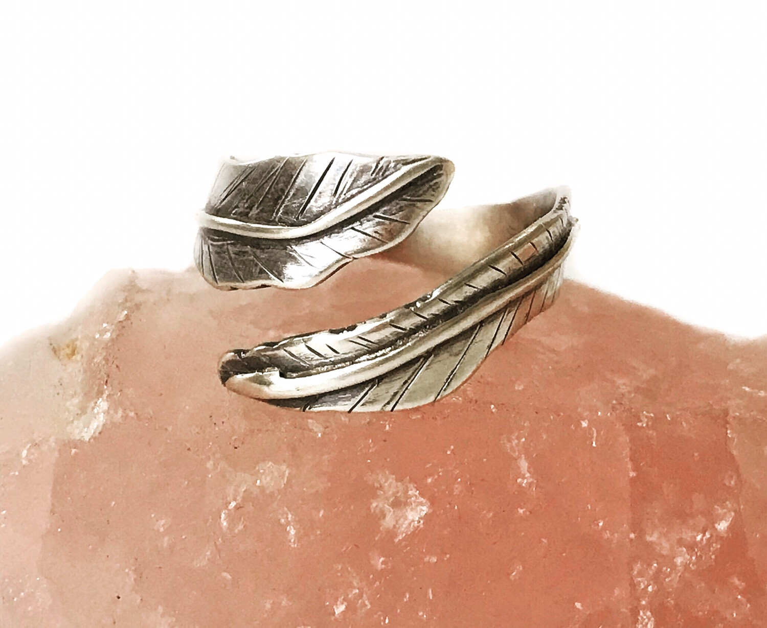 Handmade Sterling silver feather ring