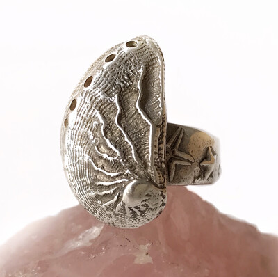 999 Pure Silver Shell Ring