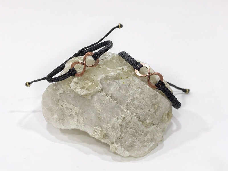 Infinity Copper Or Sterling Silver Macrame Bracelets
