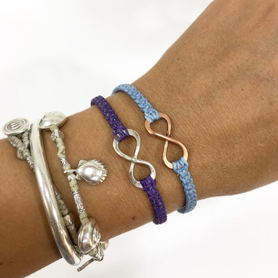 Infinity Copper Or Sterling Silver Macrame Bracelets