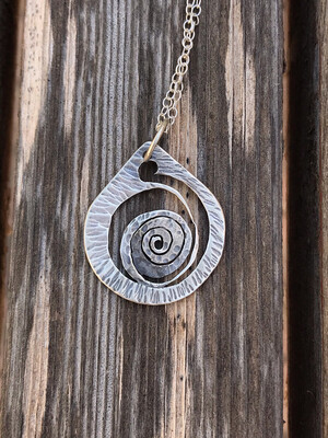 Spiral Sterling Silver Handmade Pendant