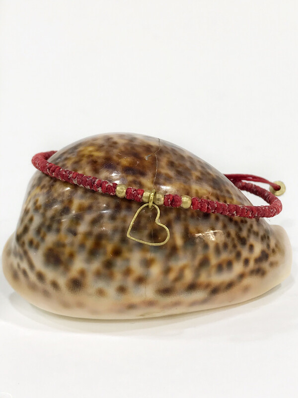 Heart Charm Macrame Bracelet Or Anklet