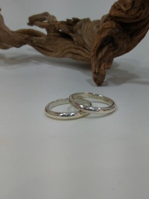 D shaped / Oval silver bands - Plain or with patterns