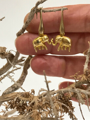 Elephant Brass Earrings