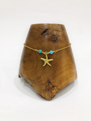 Starfish And Turquoise Anklet