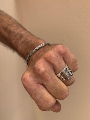 Man bespoke Kitesurfer 925 Silver ring