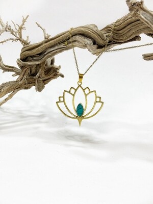Lotus Brass Necklace