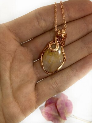 Pink Moonstone Handmade non Tarnished Resistant Copper