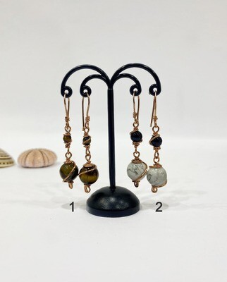 Earrings with Semi-Precious Stones beads
