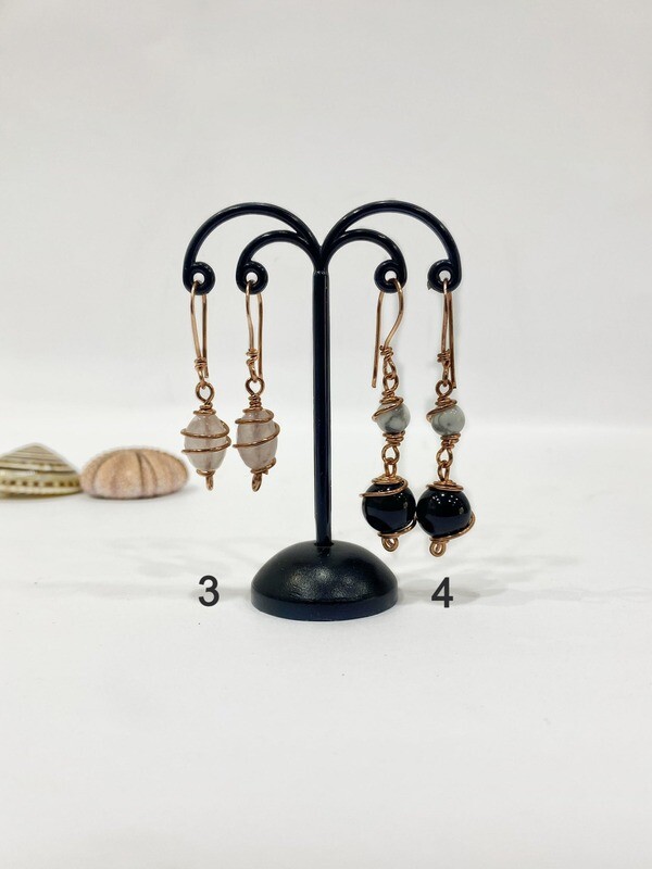Earrings with Semi-Precious Stones beads