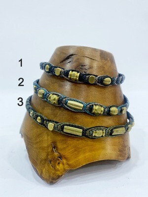 Macrame Bracelets with Brass Pieces
